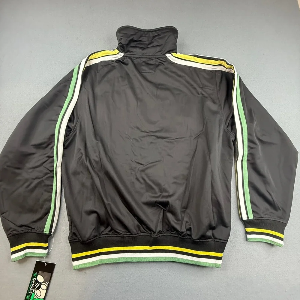 Ghast Track Jacket Mens L Black Brazil Embroidered Full Zip NWT